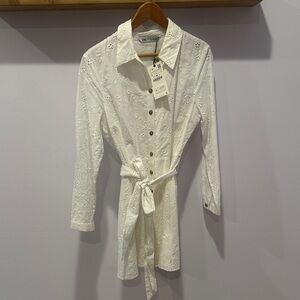 Zara White Long Sleeve Dress